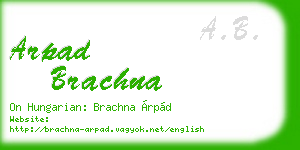 arpad brachna business card